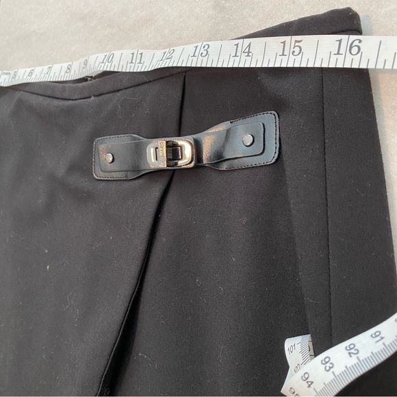 Calvin Klein Black Pensil Lined Midi Wrap Strech Skirt with Silver Buckle size 8 - Picture 10 of 10